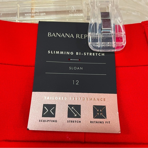 NWT Banana Republic Sloan Red Skinny Mid Rise TrouserPants Sz 12 - Picture 5 of 6